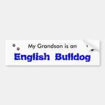 My Grandson is an English Bulldog Bumper Stickers