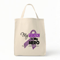 My Grandson is My Hero - Purple Ribbon Canvas Bags