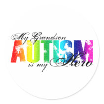 My Grandson My Hero - Autism Round Stickers