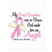 My Great Grandma Is An Angel 2 Breast Cancer Post Cards