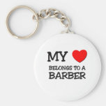 My Heart Belongs To A BARBER Key Chain