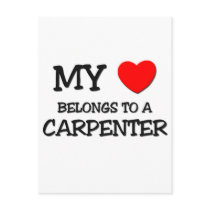 My Heart Belongs To A CARPENTER Postcard