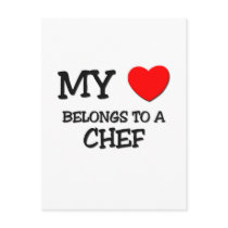 My Heart Belongs To A CHEF Postcard