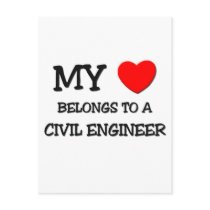 My Heart Belongs To A CIVIL ENGINEER Postcards