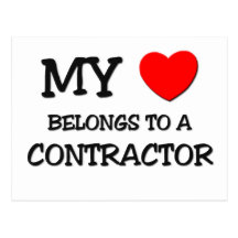 My Heart Belongs To A CONTRACTOR Postcards