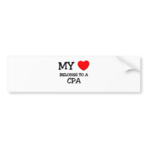 My Heart Belongs To A CPA Bumper Stickers