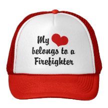 My Heart Belongs To A Firefighter Mesh Hat