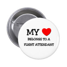 My Heart Belongs To A FLIGHT ATTENDANT Button
