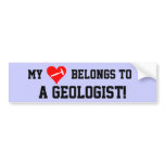 My Heart Belongs To A Geologist! Bumper Stickers