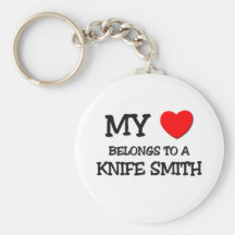My Heart Belongs To A KNIFE SMITH Keychains
