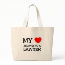 My Heart Belongs To A LAWYER Canvas Bags