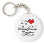 My Heart Belongs To A Librarian keychains