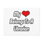 My Heart Belongs To A Librarian postcards