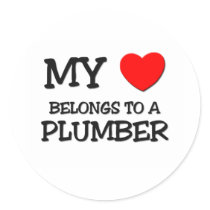 My Heart Belongs To A PLUMBER Sticker