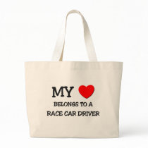 My Heart Belongs To A RACE CAR DRIVER Canvas Bags