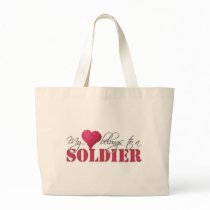 My Heart Belongs to A Soldier Tote Bags