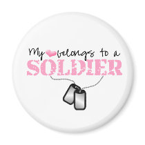 My heart belongs to a Soldier Fridge Magnets