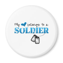 My heart belongs to a Soldier Magnets