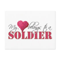 My Heart Belongs to A Soldier Postcard