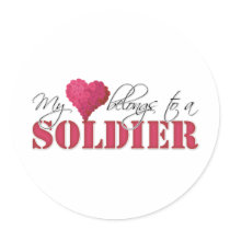 My Heart Belongs to A Soldier Stickers