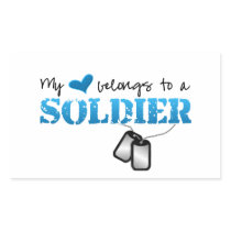 My heart belongs to a Soldier Rectangular Stickers