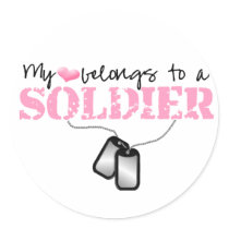 My heart belongs to a Soldier Stickers