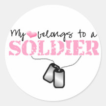 My heart belongs to a Soldier Stickers