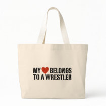 My Heart Belongs To A Wrestler Tote Bags