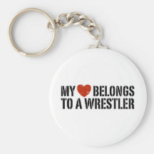 My Heart Belongs To A Wrestler Keychain