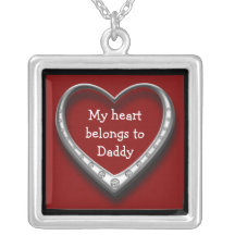 My Heart Belongs to Daddy Heart Necklace
