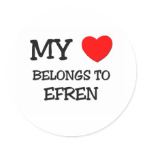 My Heart Belongs to Efren Round Stickers