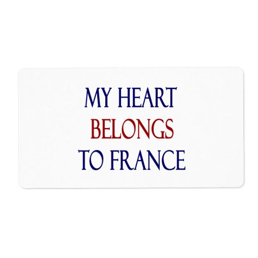 My Heart Belongs To France Custom Shipping Labels