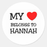 My Heart Belongs To HANNAH Round Sticker