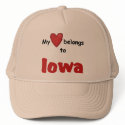 My Heart Belongs to Iowa hats