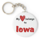 My Heart Belongs to Iowa keychains