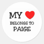 My Heart Belongs To PAIGE Round Stickers