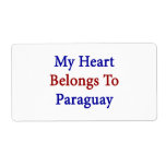 My Heart Belongs To Paraguay Shipping Label