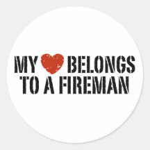 My Heart Fireman Sticker