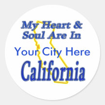 My Heart & Soul Are In California Sticker