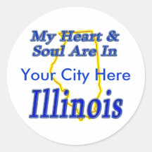 My Heart & Soul Are In Illinois Round Sticker