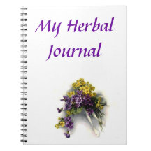 My Herbal Journal - Vintage Violet Bouquet Spiral Note Books