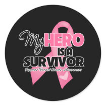 My Hero is a Survivor - Breast Cancer Stickers