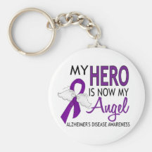 My Hero Is My Angel Alzheimer's Disease Keychain