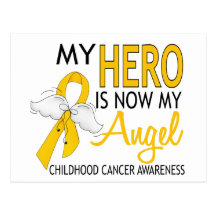 My Hero Is My Angel Childhood Cancer Postcard