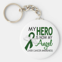 My Hero Is My Angel Liver Cancer Key Chains