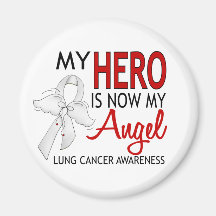 My Hero Is My Angel Lung Cancer Refrigerator Magnets