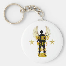 My Hero Wears Angel Wings Key Chain