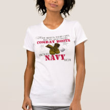 My Hero wears Combat Boots - Navy Mom Tee Shirt