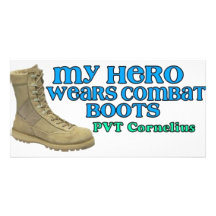 My Hero Wears Combatboots Photo Card Template
