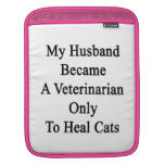 My Husband Became A Veterinarian Only To Heal Cats Sleeve For iPads